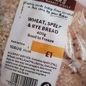 Wheat, spelt&rye bread