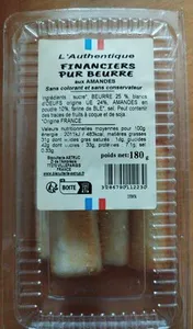 Financiers pour beurre aux amandes