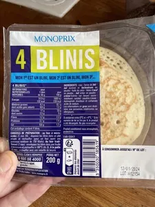 4 blinis Monoprix