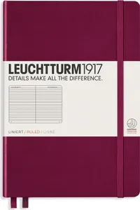 Anteckningsbok A5 linj vinröd