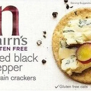 Gluten Free cracked pepper  wholegrain  crackers