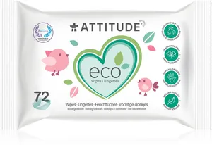 Attitude Eco oparfymerade våtservetter 72 st