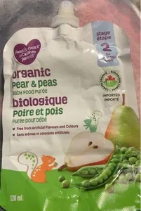 Organic pear and peas