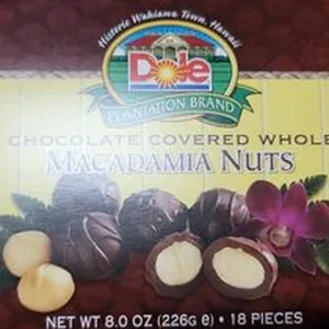 Chocolate covered whole macadamia nuts