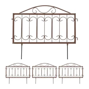 Metall gräsmatta kant, dekorativa brun trädgård kantlinje Set