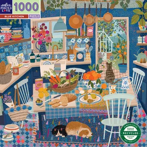 eeBoo - Puzzle 1000 pcs - Blue Kitchen - (