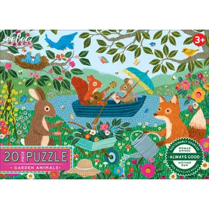 Eeboo - Puzzle 20 pcs - Garden Animals