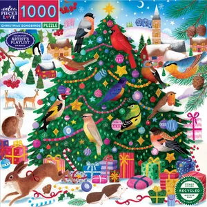 Eeboo - Puzzle 1000 pcs - Christmas Songbirds