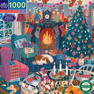 Eeboo - Puzzle 1000 pcs - English Cottage Christmas