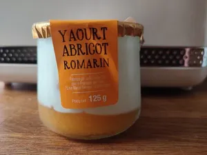 Yaourt infusé au romarin sur lit d'abricot