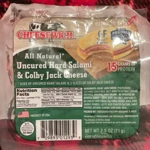Uncured Hard Salami & Colby Jack Cheese