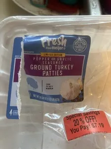 Pepper & Garlic Seasoned Ground Turkey Patties