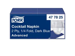 Servett TORK Cocktail 2-lags blå 200/fp