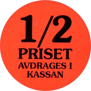 Etikett "Halva Priset" 2000/rl