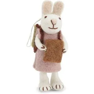 Gry & Sif Vit Kanin M. Lila Klänning