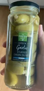 Greek garlic stuffed green olives