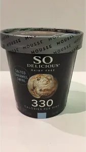 Dairy free salted caramel swirl non dairy frozen mousse