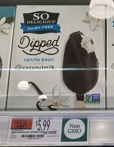 Coconut Milk Non-Dairy Frozen Dessert Dipped Vanilla Bars