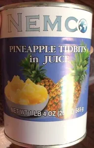 Pineapple tidbits in juice