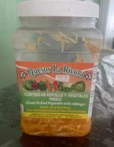 Curtido de repollo y vegetales fresco