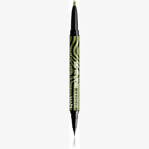NYX Professionell Makeup Beetlejuice Pinstripe Duo Liner eyeliner 2 i 1 färg 03 Grön Krom 0,5 ml
