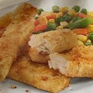 Crispy breaded fish sticks