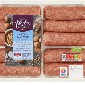 Sainsbury's Pork Sausages, Taste the Difference x10