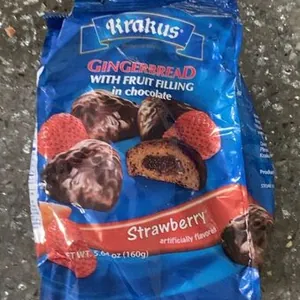 Gingerbread fruit filling covered in chocolate