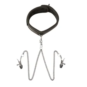 Sei Mio Twin Tweaks Velvet Collar with Nipple Clamps