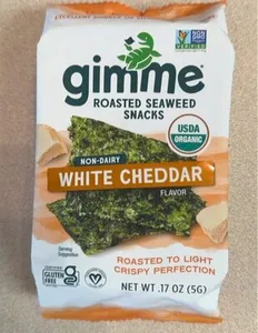 Organic Roasted Seaweed Snack, Vegan White Cheddar