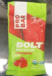 Organic Bolt Organic Energy Chews Strawberry