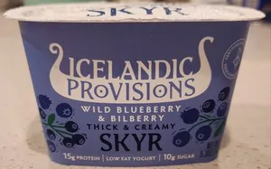 Traditional icelandic blueberry bilberry skyr, blueberry bilberry