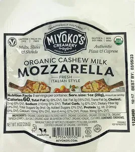 Miyoko's creamery fresh vegan mozzarela