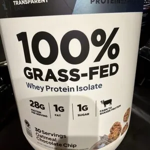 100% Grass-Fed Whey Protein Isolate Oatmeal Chocolate Chip