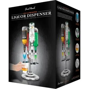 Final Touch LED Rotary 4 Bottle Bar Caddy