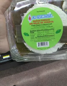 Queso fresco en  hoja de    huerta