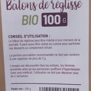 bâton de réglisse bio