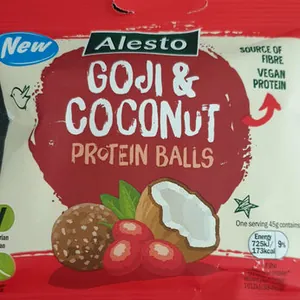 alesto goji & coconut protein balls