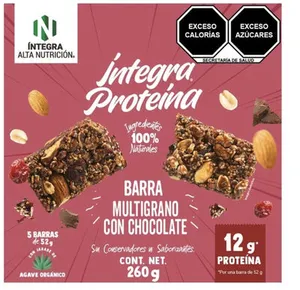 Barra multigrano I´ntegra arándano, almendra, cacahuate, sabor chocolate