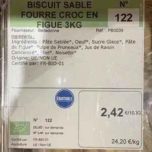 Biscuit sablé fourré croc en figue