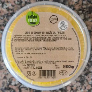 Creme de Cenoura sem Adição Sal Familiar