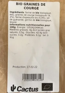 Bio graines de courge