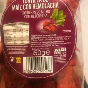 Tortilla de maíz con remolacha