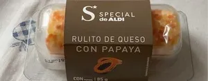 Rulito de queso con papaya