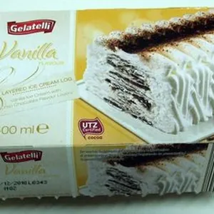 Vanilla Flavour Layered Ice Cream Log