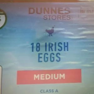 Dunnes STORES 18 irish eggs