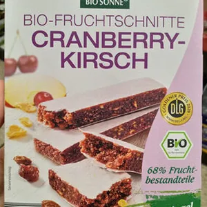 Bio Sonne Bio fruchtschnitte Cranberry kirsch