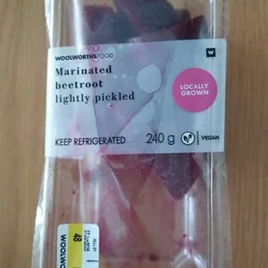 Marinated beetroot lightly pickled
