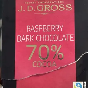 Шоколад с 6% парченца малини