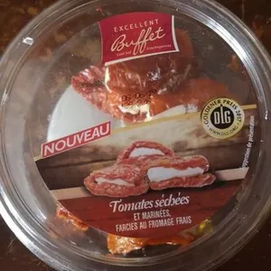 Tomates séchées et marinées farcies au fromage frais